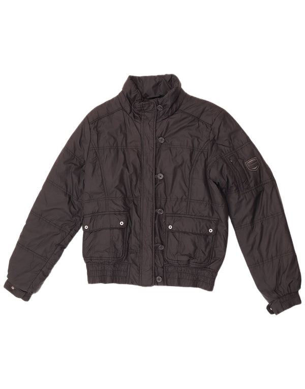 Champion Girls Padded Bomber Jacket 11-12 Years Large Black Polyamide