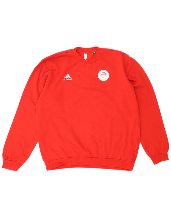 Adidas Mens Graphic Sweatshirt Jumper Large Red Cotton