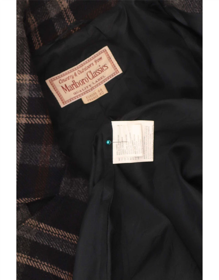 Marlboro Classics Womens Trench Coat IT 44 Medium Black Check