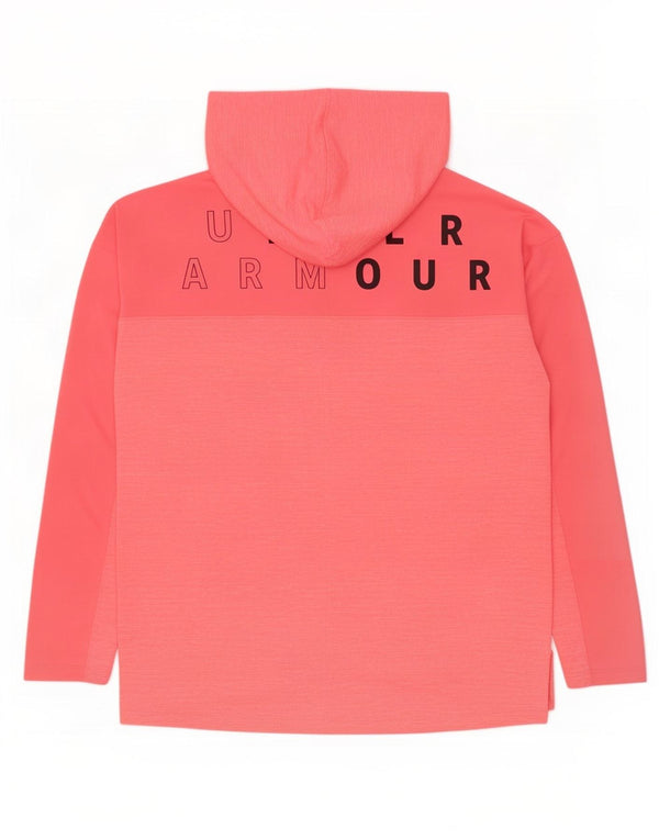 Under Armour Womens Hooded Graphic Top Long Sleeve UK 10 Small Pink