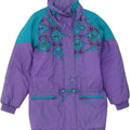 VINTAGE Womens Padded Coat EU 40 Medium Purple Colourblock Polyamide Vintage Vintage and Second-Hand Vintage from Messina Hembry 