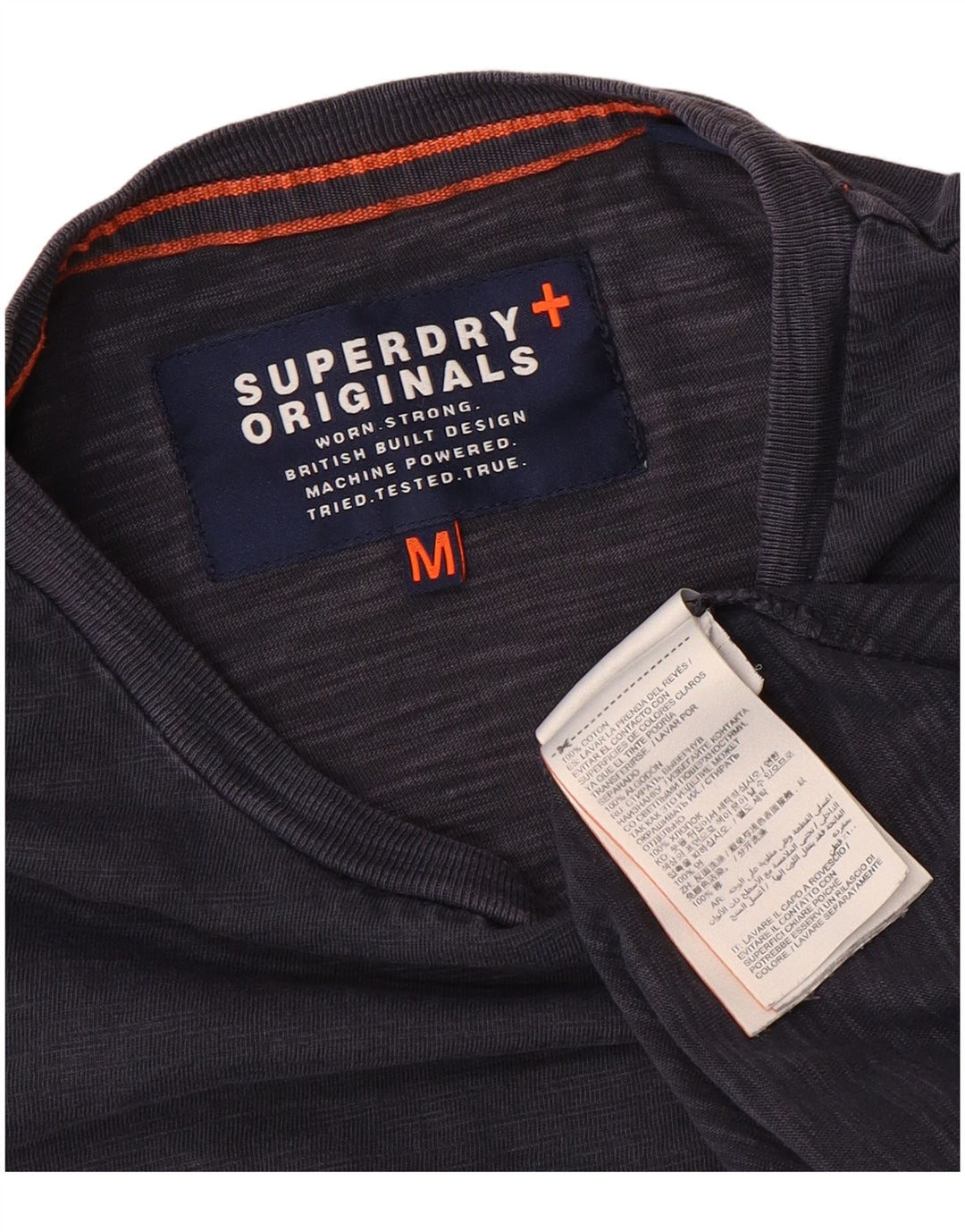 Superdry Mens T-Shirt Top Medium Navy Blue Cotton