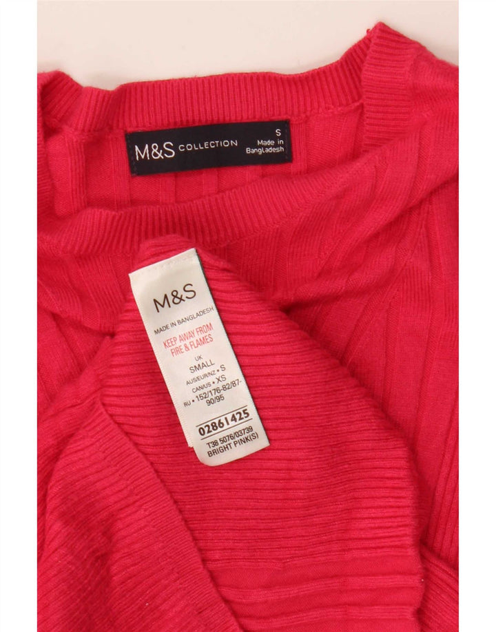 Marks & Spencer Womens Boat Neck Jumper Sweater UK 8 Small Pink