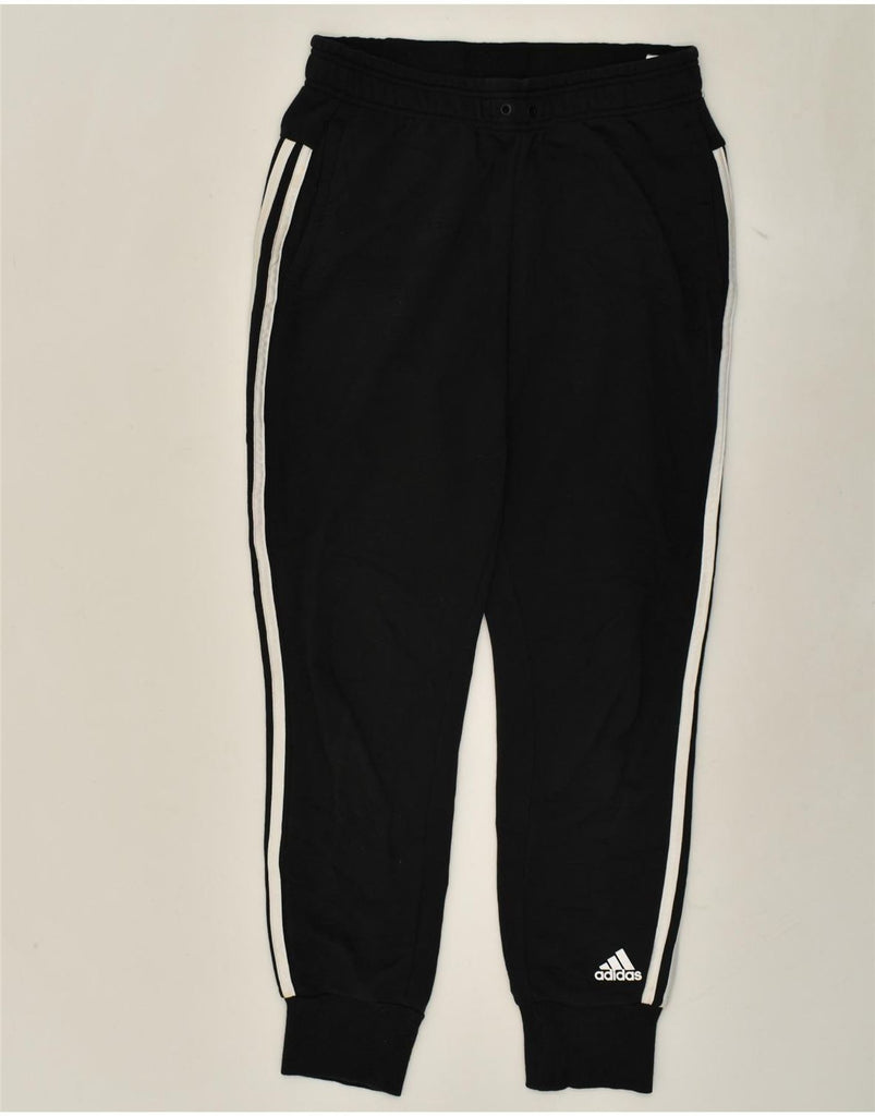 ADIDAS Womens Tracksuit Trousers Joggers UK 8/10 Small Black Cotton | Vintage Adidas | Thrift | Second-Hand Adidas | Used Clothing | Messina Hembry 