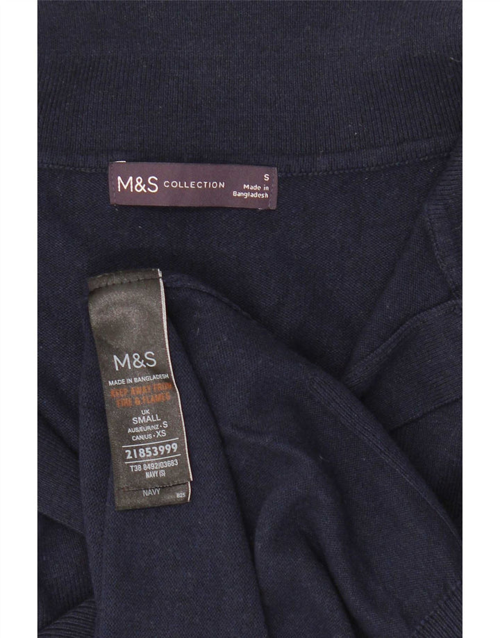 Marks & Spencer Womens Vest Tank Top UK 10 Small Navy Blue Polyester