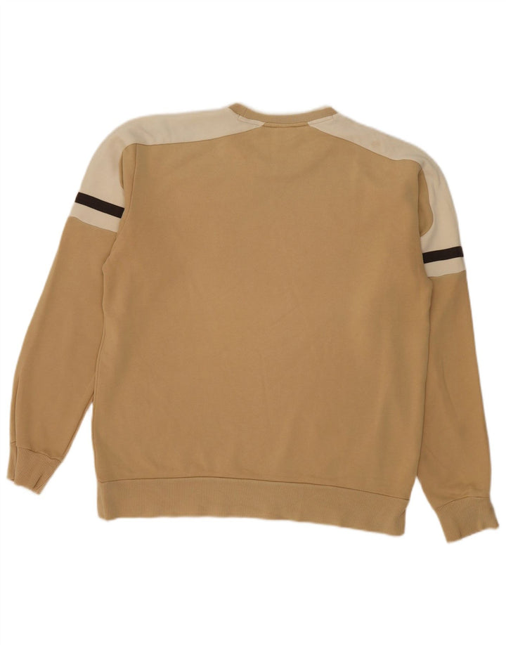 Fila Mens Graphic Sweatshirt Jumper Large Beige Colourblock Cotton