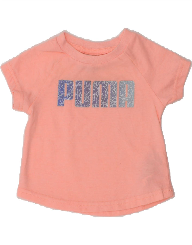 PUMA Baby Girls Graphic T-Shirt Top 3-6 Months Pink Cotton | Vintage Puma | Thrift | Second-Hand Puma | Used Clothing | Messina Hembry 