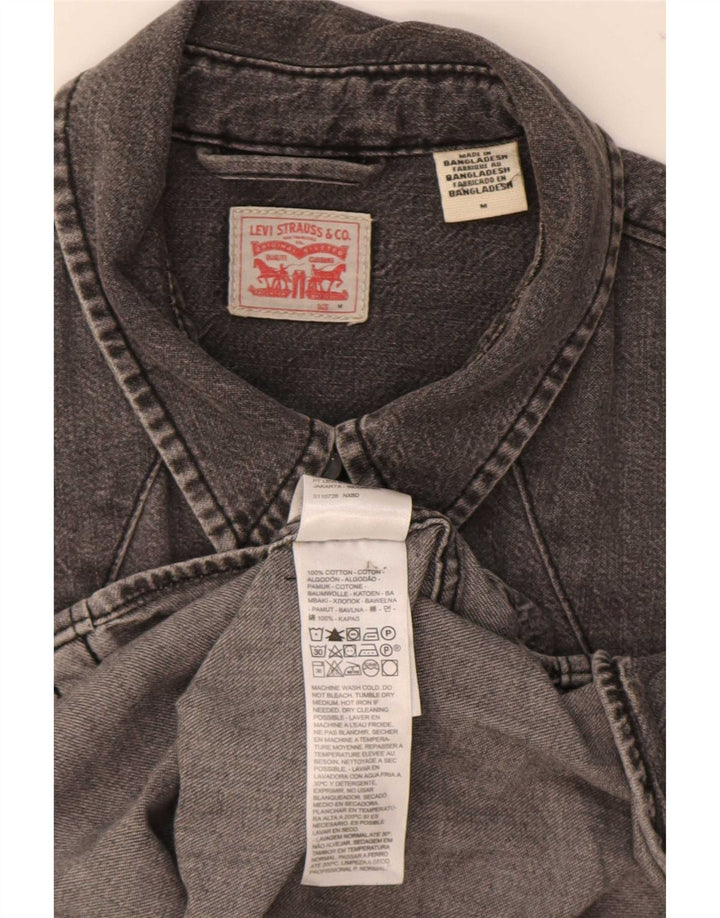 Levi's Womens Denim Shirt UK 14 Medium Grey Cotton