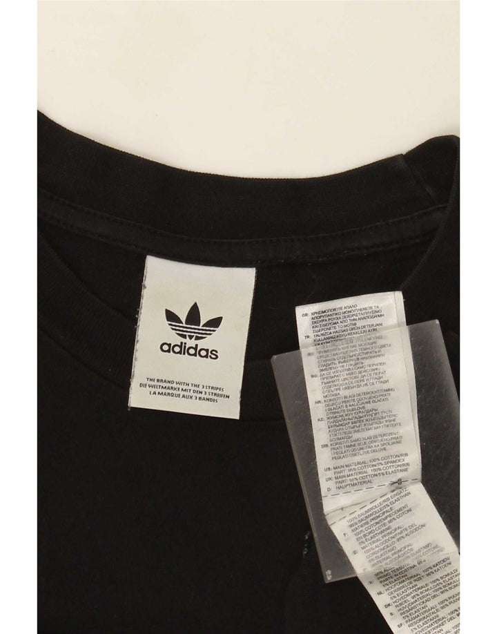 Adidas Mens Top Long Sleeve Small Black Cotton