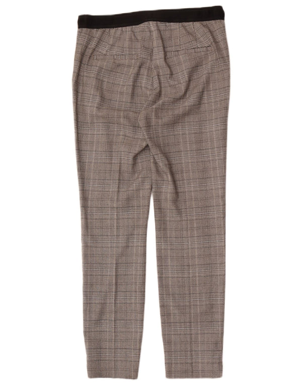 Zara Womens Slim Chino Trousers Medium W28 L28 Grey Houndstooth