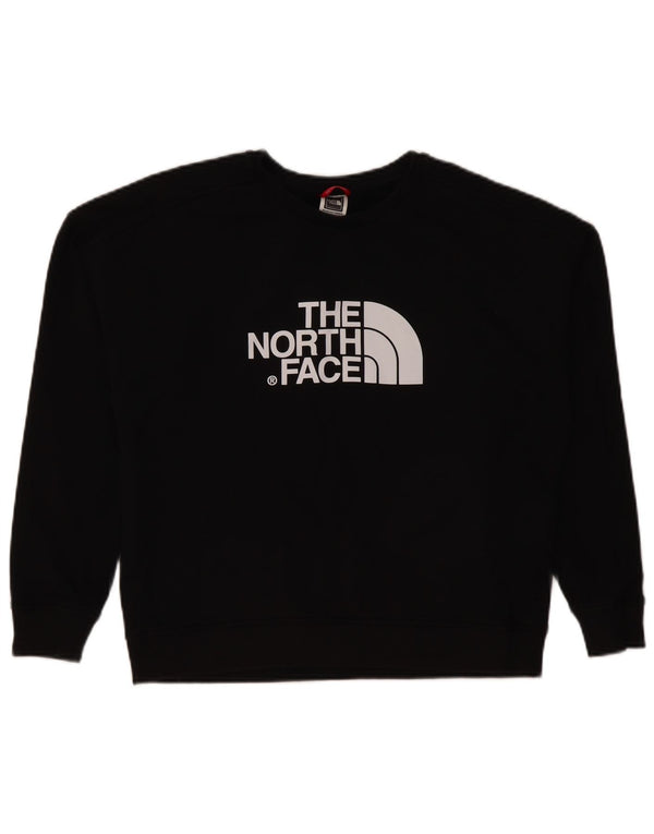 The North Face Womens Crop Graphic Sweatshirt Jumper UK 16 Large Black