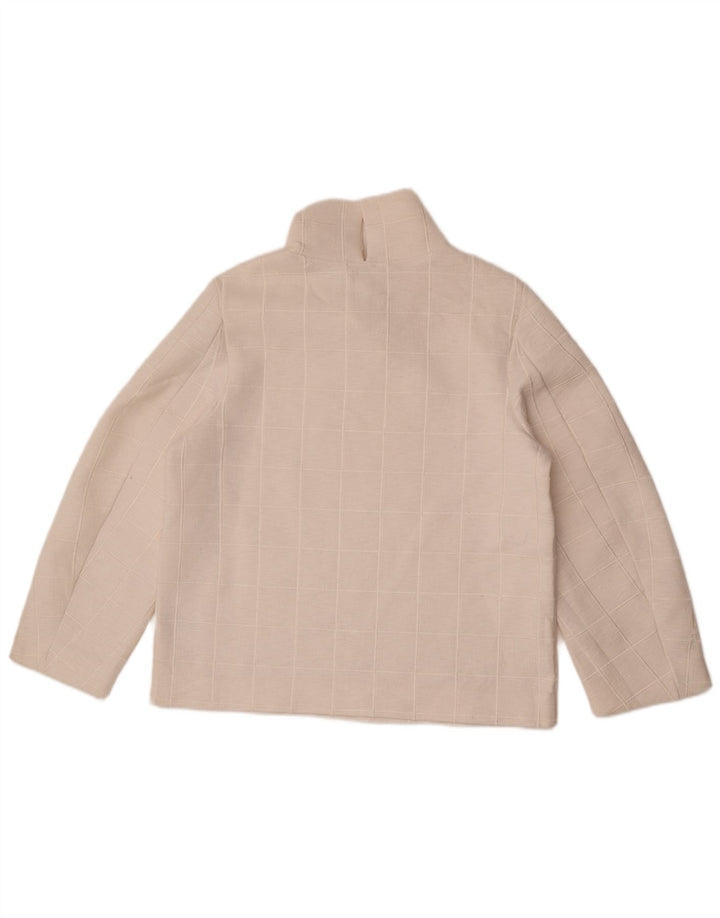 Cos Womens Top Long Sleeve UK 14 Medium White Check Polyester