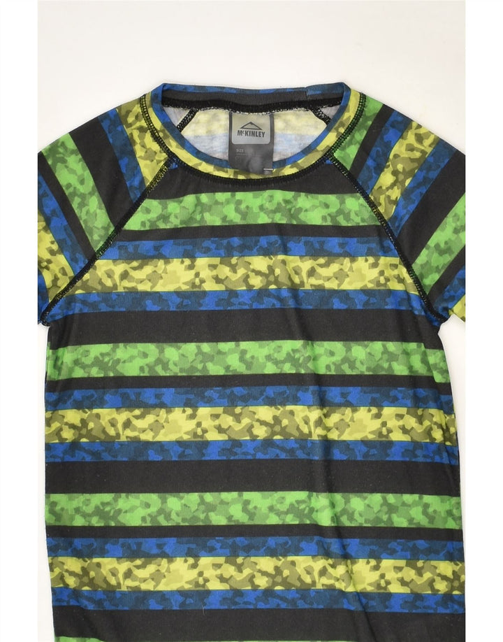 MCKINLEY Girls Top Long Sleeve 7-8 Years Multicoloured Striped Polyester | Vintage McKinley | Thrift | Second-Hand McKinley | Used Clothing | Messina Hembry 