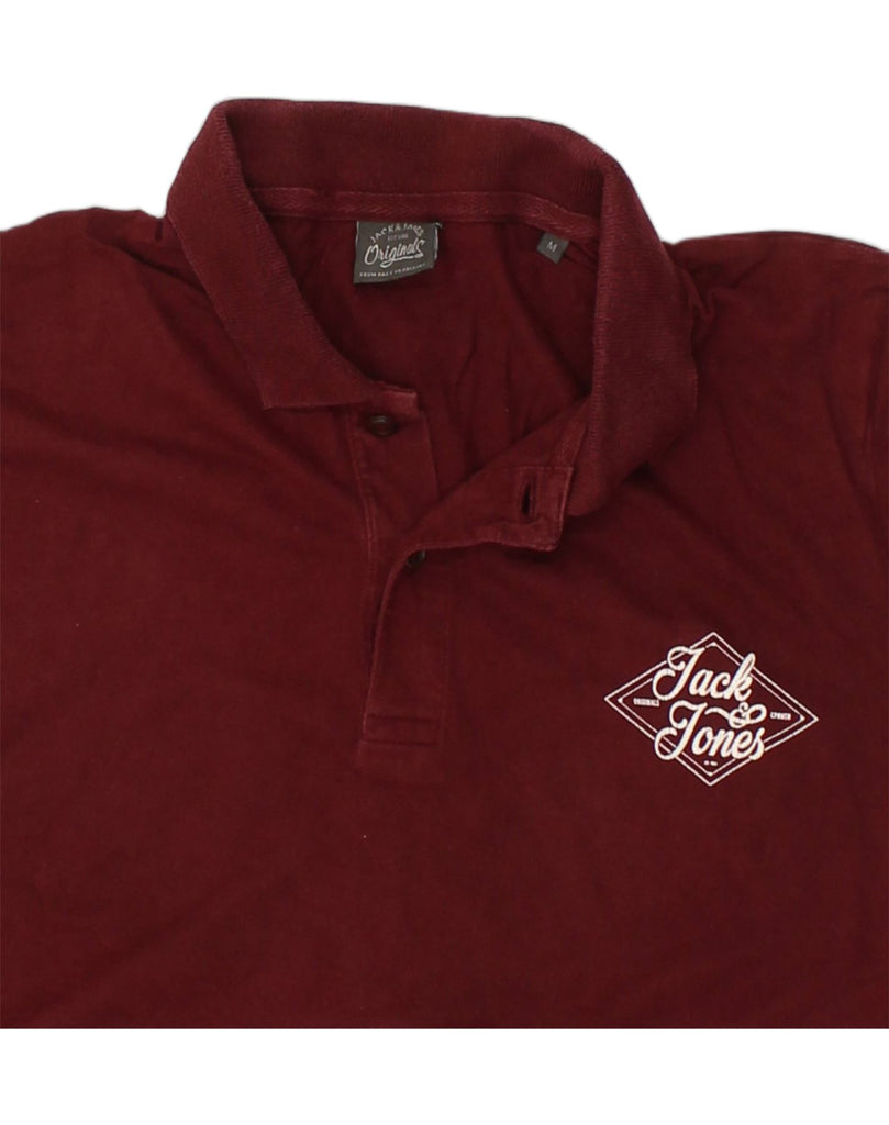 JACK & JONES Mens Polo Shirt Medium Burgundy Cotton | Vintage Jack & Jones | Thrift | Second-Hand Jack & Jones | Used Clothing | Messina Hembry 