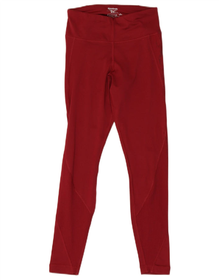 Reebok Womens Leggings UK 4 XS  Red Polyester