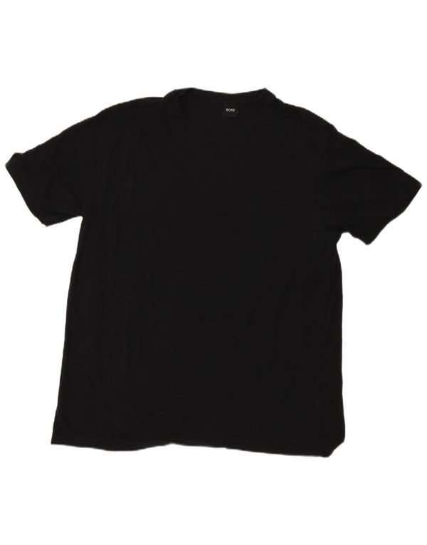 Hugo Boss Mens T-Shirt Top 2XL Black Cotton