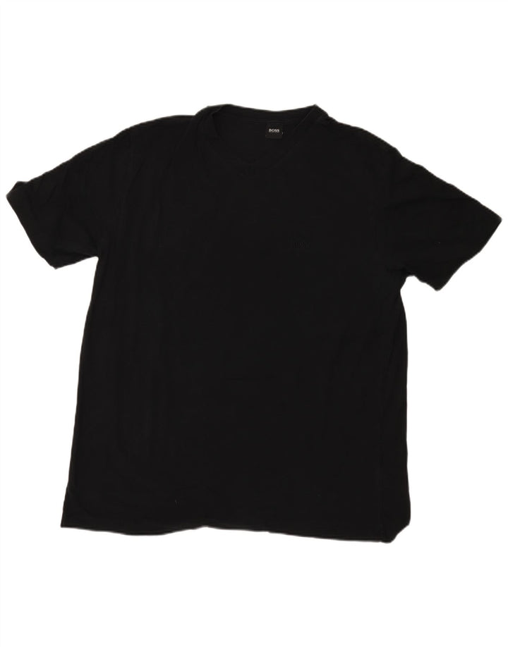 Hugo Boss Mens T-Shirt Top 2XL Black Cotton