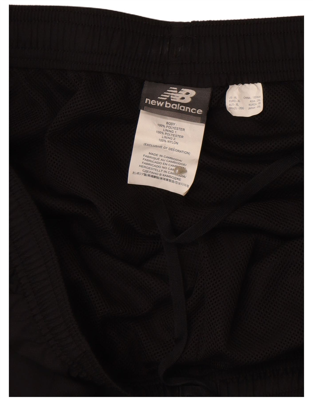 NEW BALANCE Mens Graphic Tracksuit Trousers XL  Black Polyester
