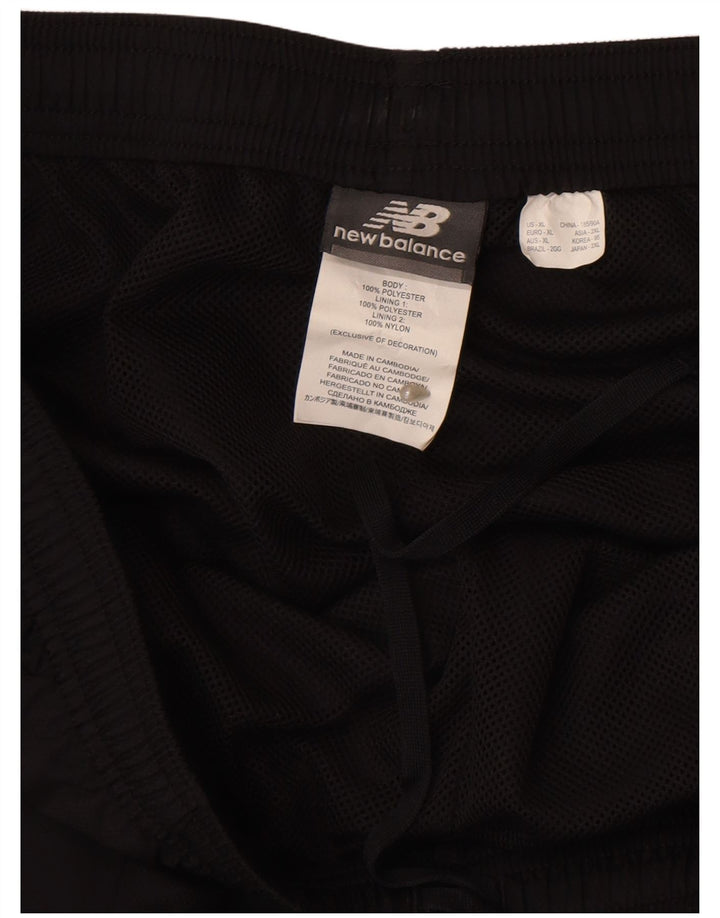 NEW BALANCE Mens Graphic Tracksuit Trousers XL  Black Polyester