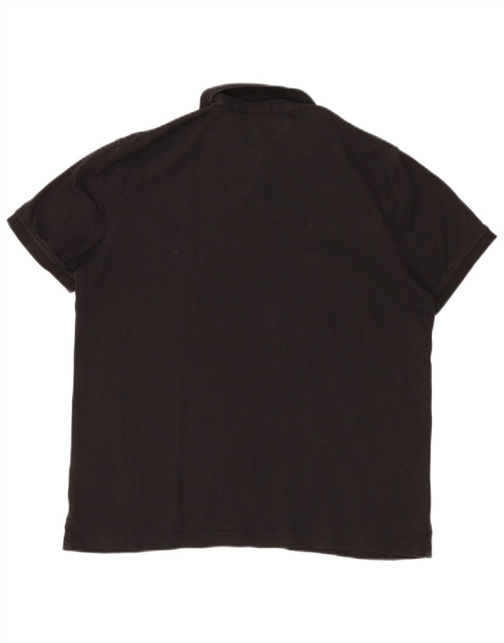 Tommy Hilfiger Mens Polo Shirt Large Black Cotton
