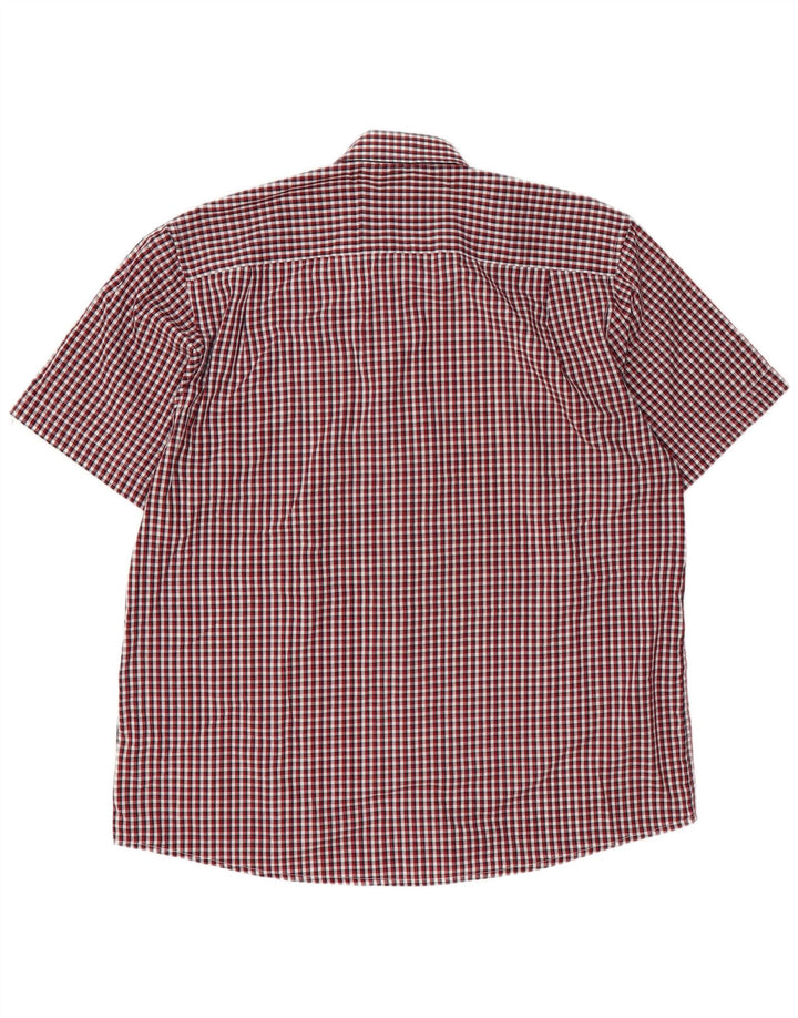 Pierre Cardin Mens Short Sleeve Regular Fit Shirt 3XL Red Check Polyester