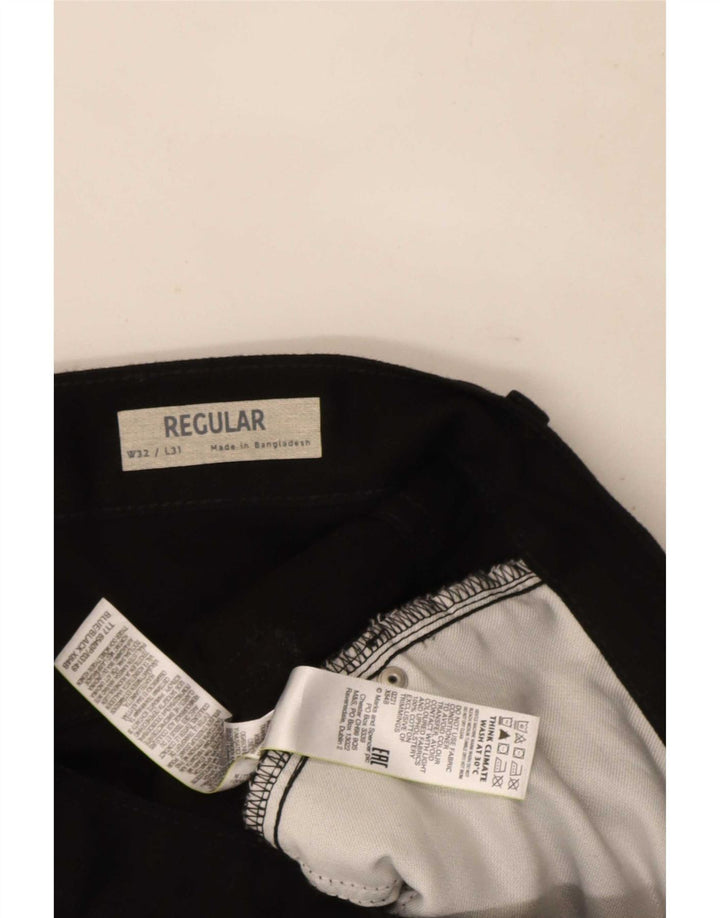 Marks & Spencer Mens Regular Fit Straight Jeans W32 L31 Black Cotton