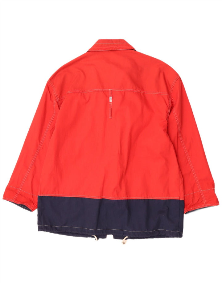 Vintage Womens Utility Jacket UK 16 Large Red Colourblock Polyester