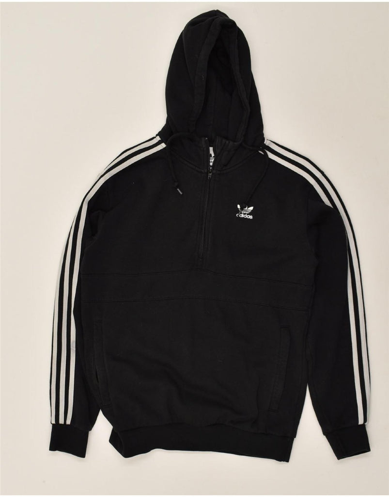 ADIDAS Mens Hoodie Jumper XS Black Cotton | Vintage Adidas | Thrift | Second-Hand Adidas | Used Clothing | Messina Hembry 