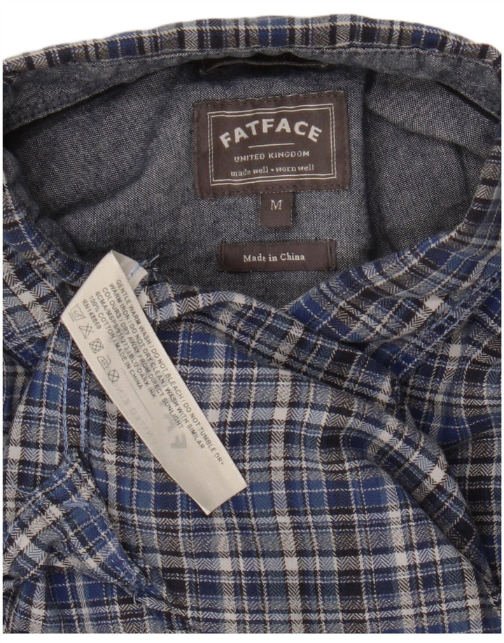 Fat Face Mens Classic Fit Flannel Shirt Medium Blue Check Cotton
