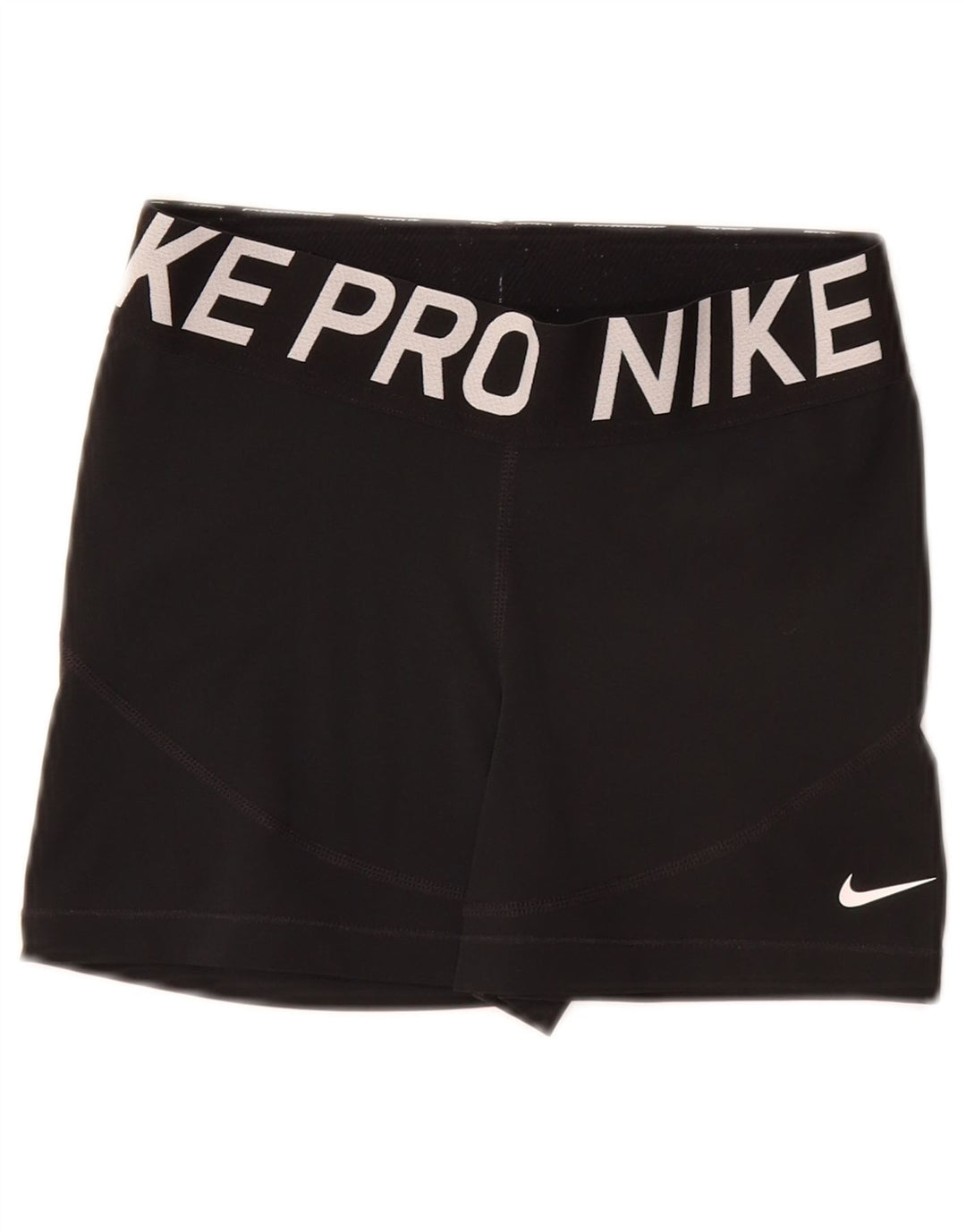 NIKE Womens Dri Fit Graphic Sport Shorts UK 8 Small  Black Polyester