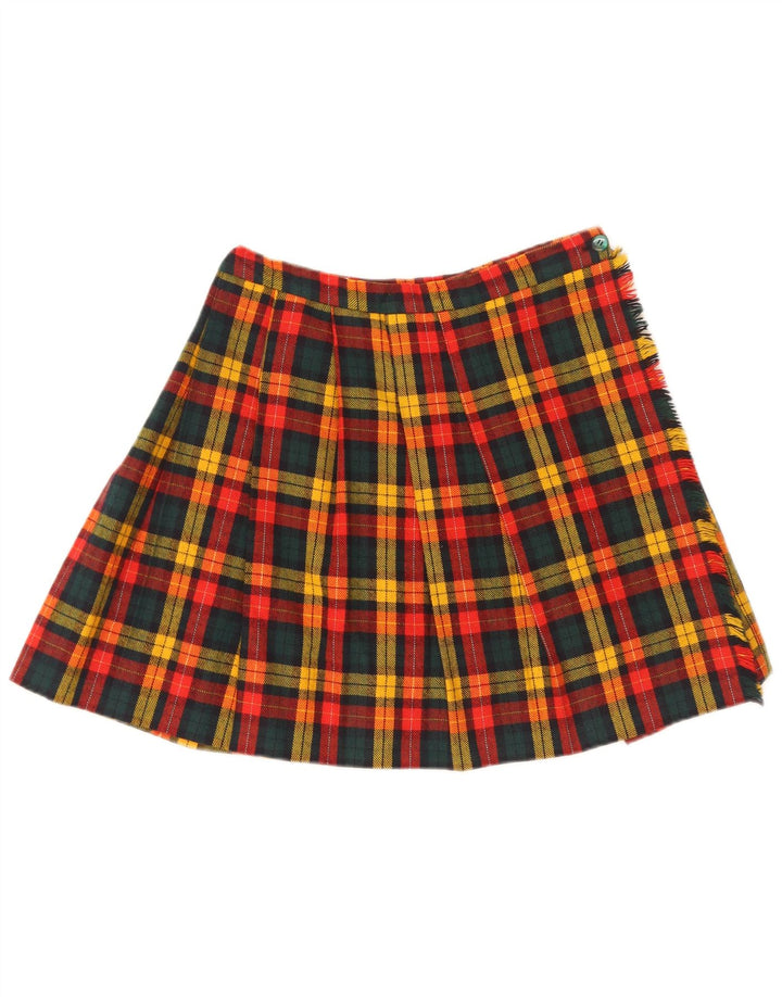 Vintage Womens Mini Wrap Skirt W26 Small Multicoloured Check