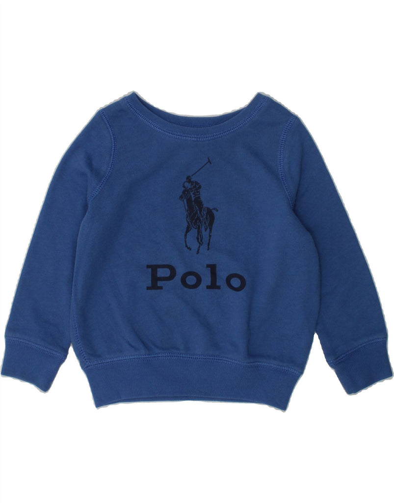 POLO RALPH LAUREN Baby Boys Graphic Sweatshirt Jumper 18-24 Months Blue | Vintage Polo Ralph Lauren | Thrift | Second-Hand Polo Ralph Lauren | Used Clothing | Messina Hembry 
