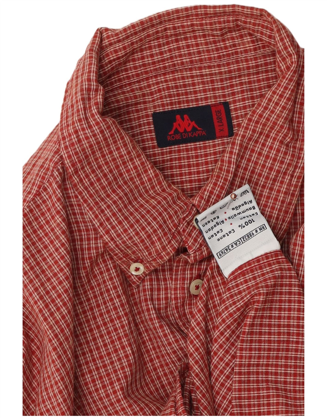 Kappa Mens Shirt XL Red Check Cotton