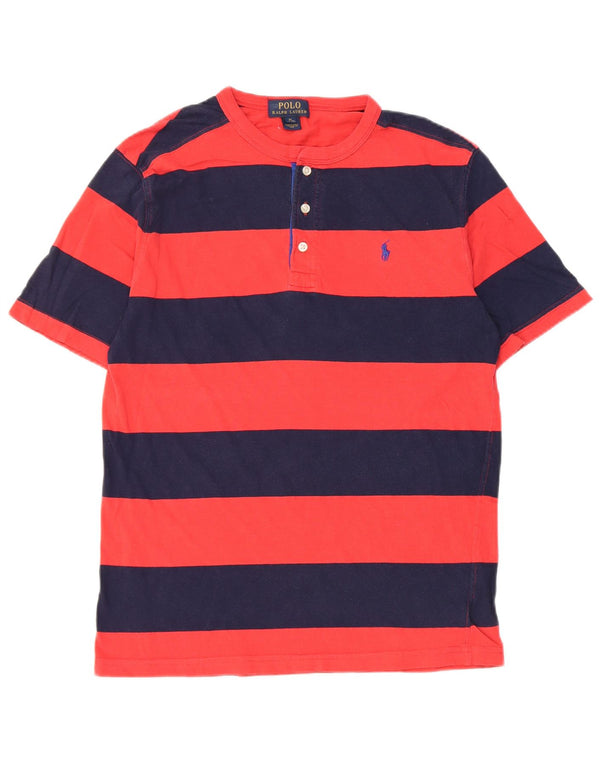 Polo Ralph Lauren Boys T-Shirt Top 15-16 Years XL Navy Blue Striped Cotton