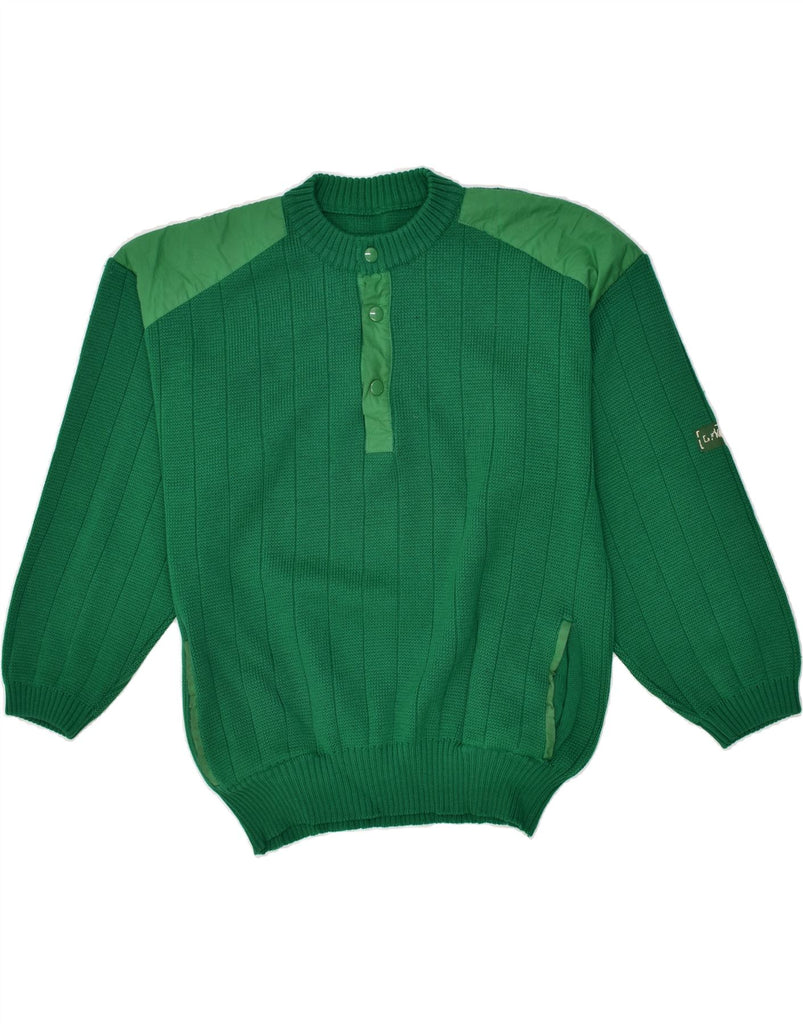 VINTAGE Mens Crew Neck Jumper Sweater Medium Green | Vintage Vintage | Thrift | Second-Hand Vintage | Used Clothing | Messina Hembry 