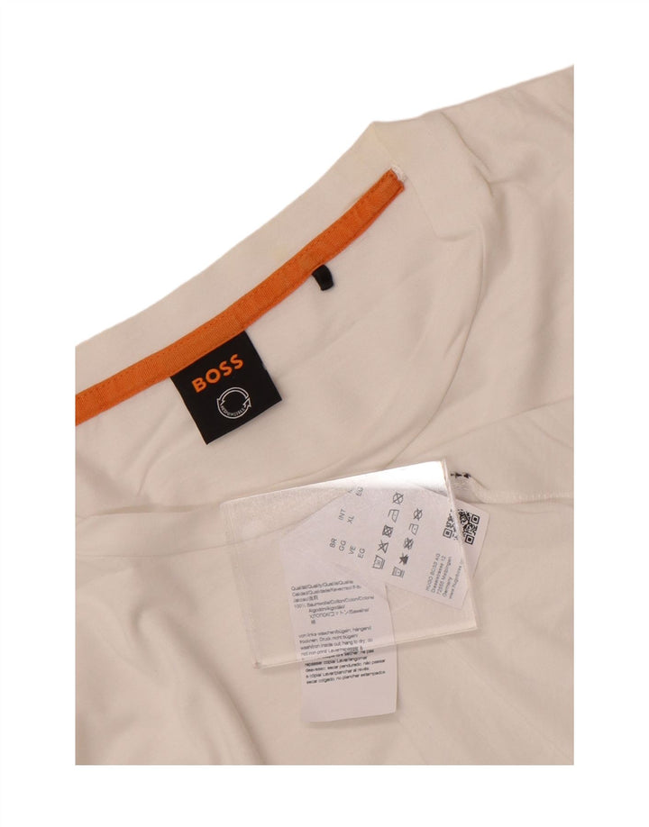Hugo Boss Mens Graphic T-Shirt Top XL White Cotton