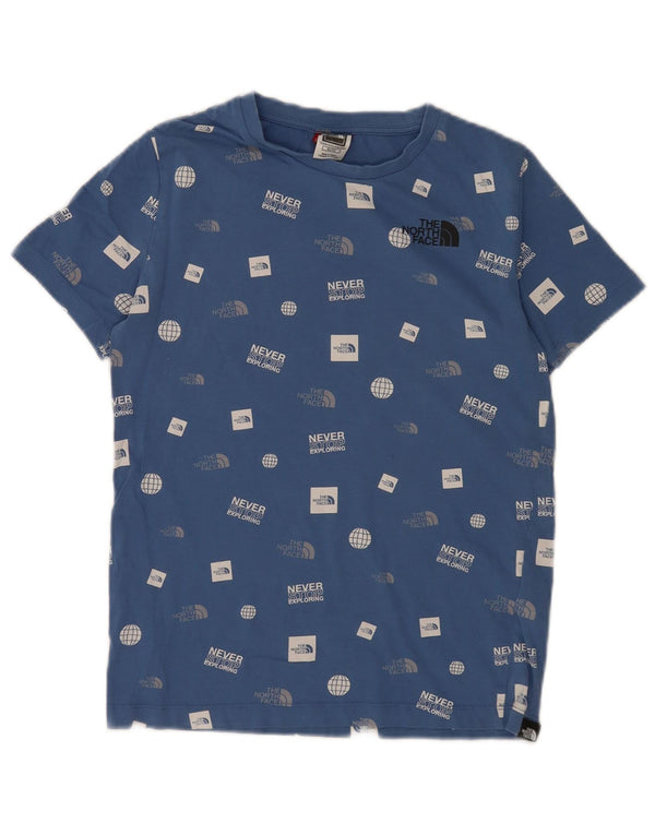 The North Face Boys Graphic T-Shirt Top 14-15 Years XL Blue Cotton