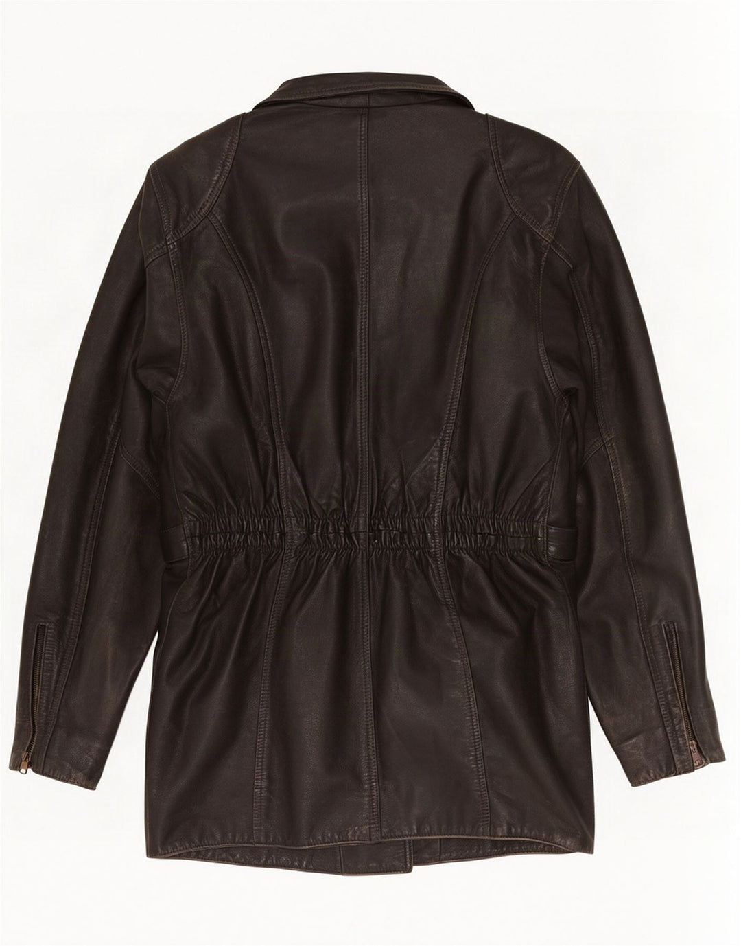 Vintage Womens Leather Biker Jacket UK 10 Small Black