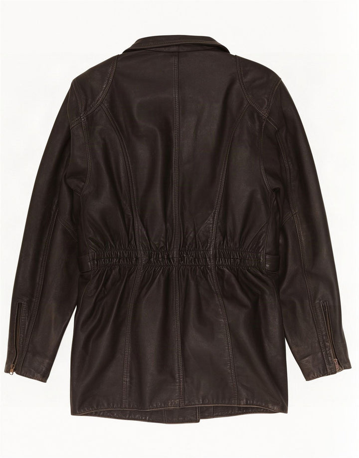 Vintage Womens Leather Biker Jacket UK 10 Small Black