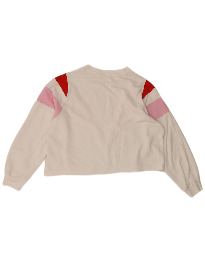 Levi's Womens Crop Sweatshirt Jumper UK 14 Medium White Colourblock