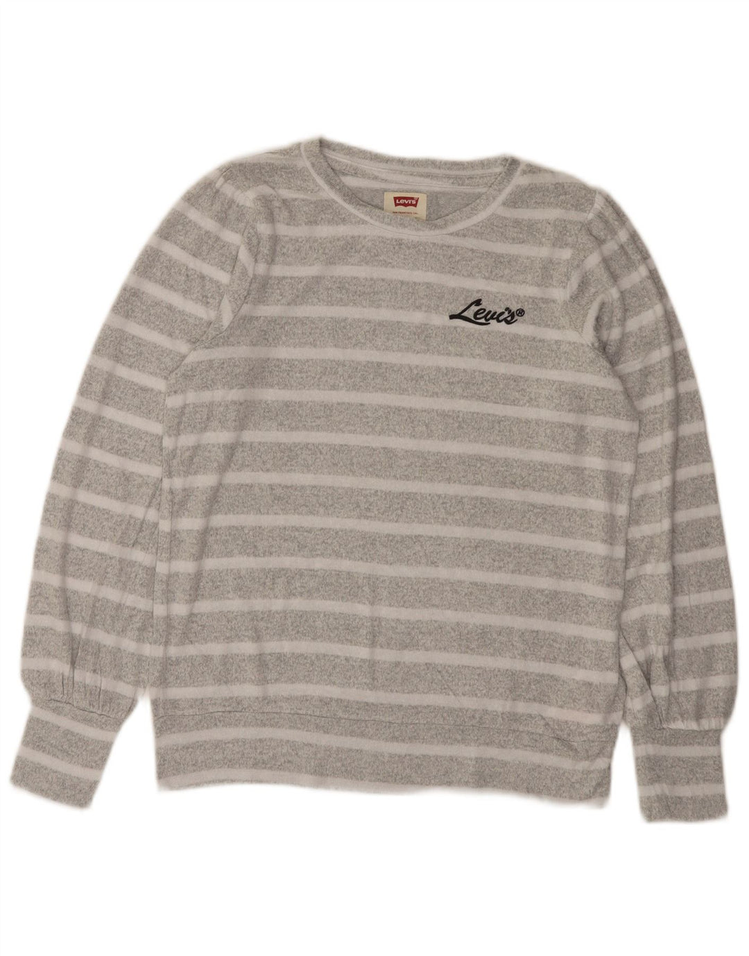 Levi's Girls Sweatshirt Jumper 13-14 Years Grey Striped Viscose