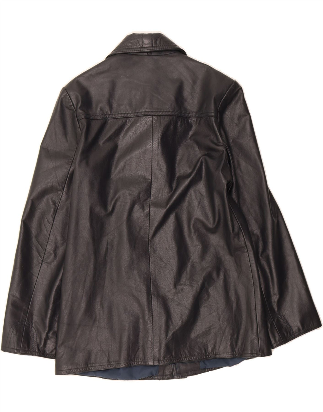 VINTAGE Mens Leather Jacket IT 48 Medium Black Leather Vintage Vintage and Second-Hand Vintage from Messina Hembry 