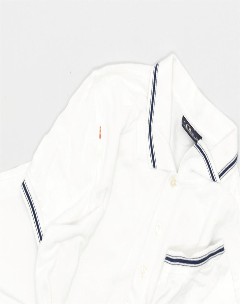 PEAK PERFORMANCE Mens Polo Shirt Medium White Cotton | Vintage | Thrift | Second-Hand | Used Clothing | Messina Hembry 