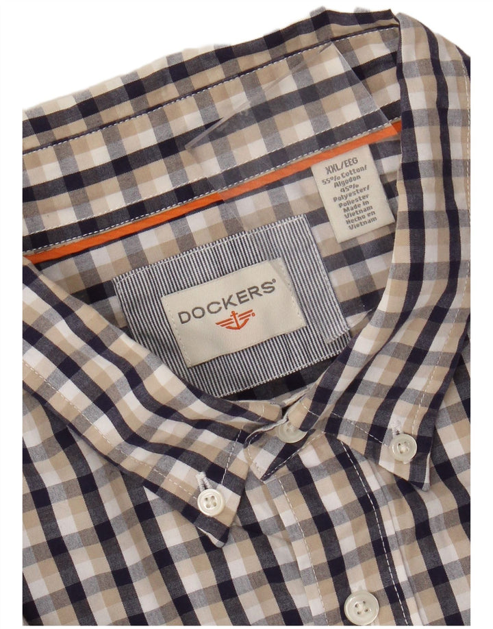DOCKERS Mens Short Sleeve Shirt 2XL Multicoloured Check Cotton