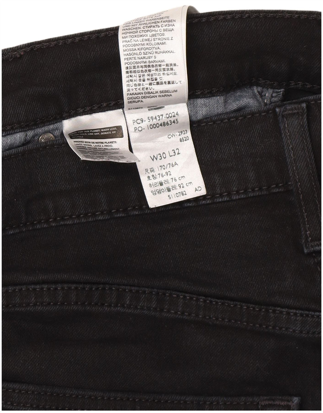 Levi's Mens 512 Tapered Slim Jeans W30 L32 Black Cotton