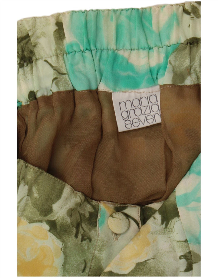 MARIA GRAZIA SEVERI Womens Flared Skirt IT 42 Medium W30  Green Floral