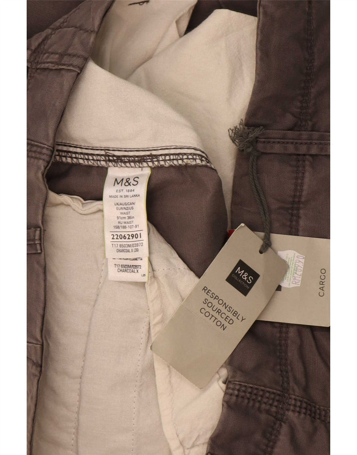 Marks & Spencer Mens Cargo Shorts W36 Large Grey Cotton