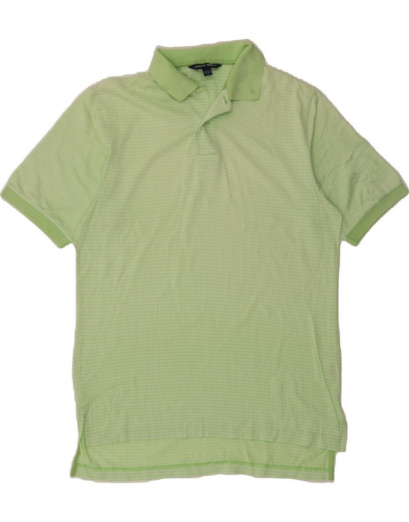 RALPH LAUREN Mens Polo Shirt Medium Green Check Cotton Classic Vintage Ralph Lauren and Second-Hand Ralph Lauren from Messina Hembry 