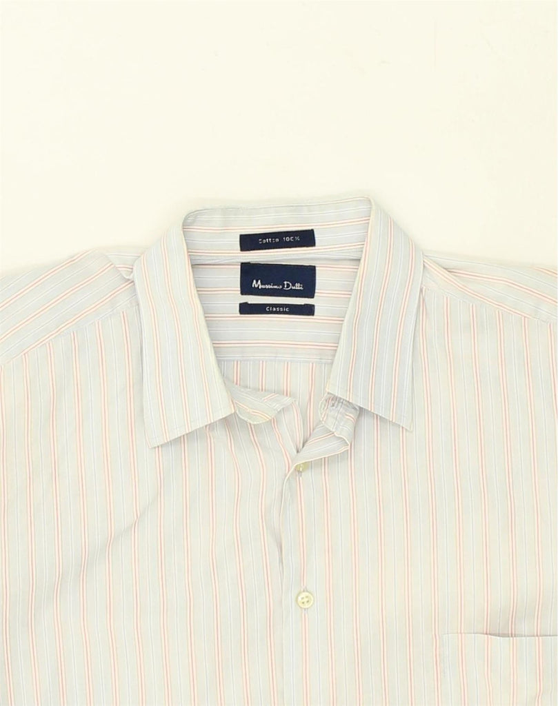 MASSIMO DUTTI Mens Classic Classic Fit Shirt Large Blue Striped Cotton | Vintage Massimo Dutti | Thrift | Second-Hand Massimo Dutti | Used Clothing | Messina Hembry 