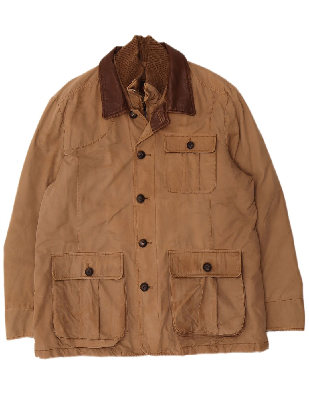Marlboro Classics Mens Utility Jacket EU 54 2XL Brown Cotton